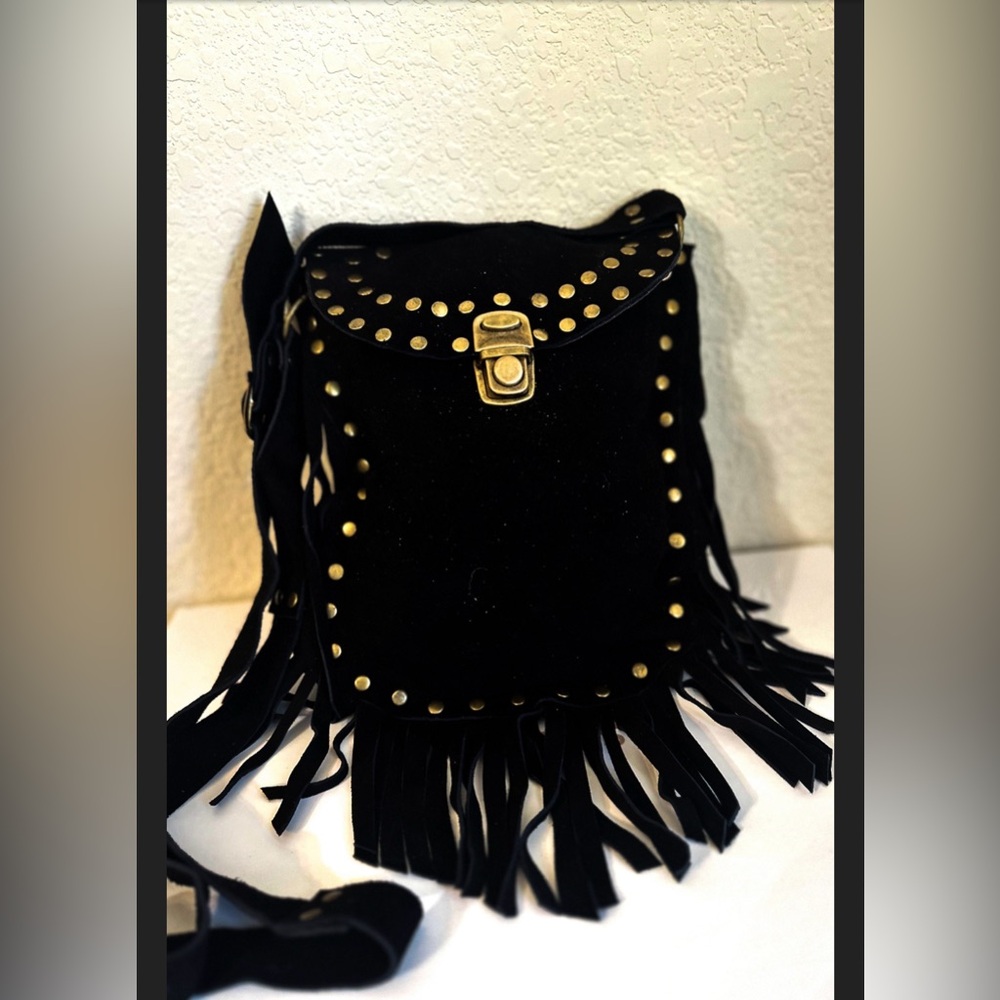 Fringed Saddle Bag Genuine Leather